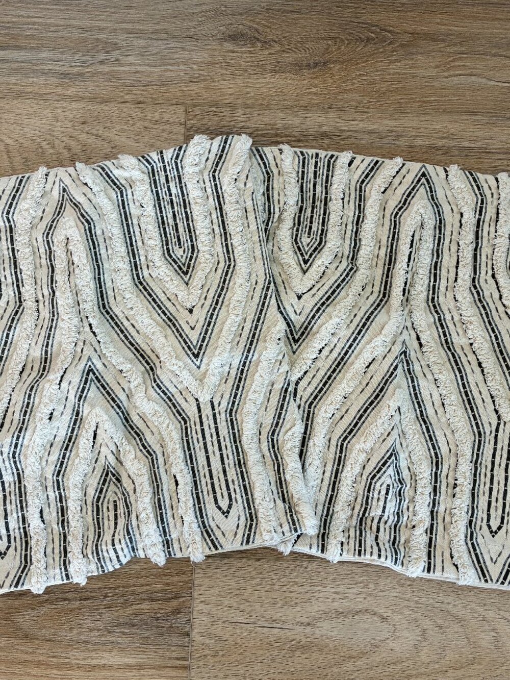 Celerie Kemble Throw Pillow Covers Set of 2 Geometric Fringe 18x18 Square